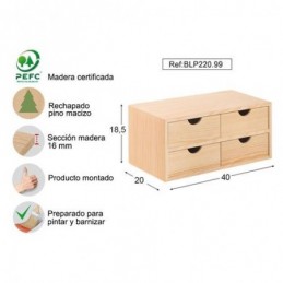 CAJONERA MONTADA DE PINO...