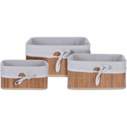 SET 3 CESTOS BAMBU LINO...