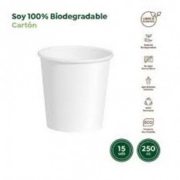 VASO CARTON BLANCO 250CC...